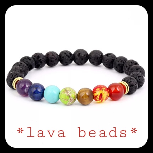 Jewelry - NWT Rainbow & Lava Stone Bracelet ❤️